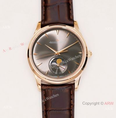 GF Factory Jaeger-LeCoultre Master Ultra Thin Moon Watch 39 Rose Gold Gray Dial